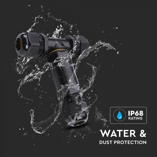 BLACK WATERPROOF TERMINAL BLOCK -CABLE DIAMETER(8-12mm),IP68 - Ledimporten.eu