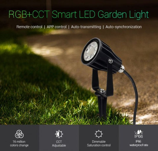 LED trädgårdslampa 6W RGB-WW med radio och WLAN